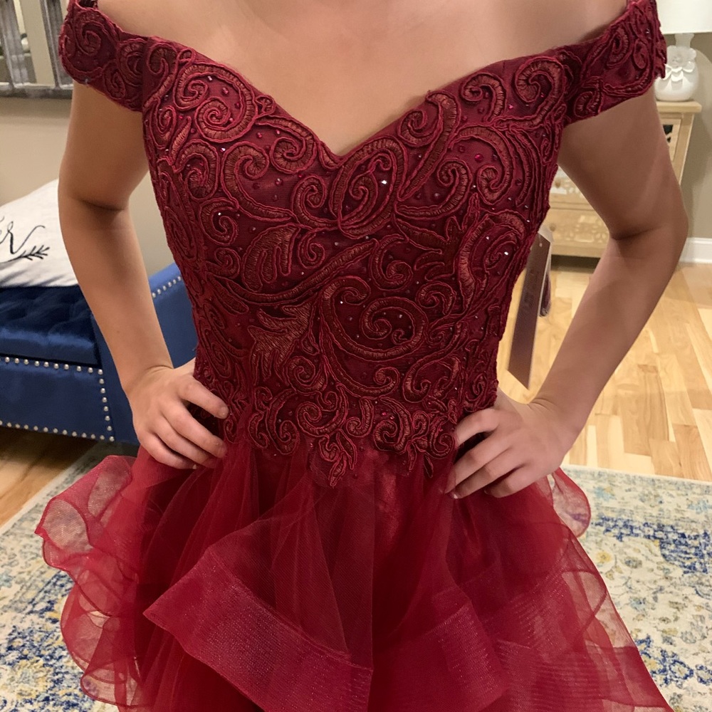 Burgundy Dress with corset